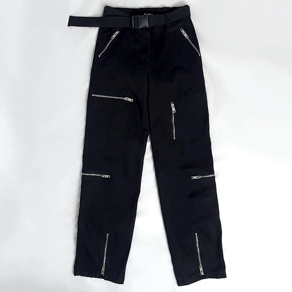 I.AM.GIA Pants - I.AM.GIA Black Cargo Zip Trousers